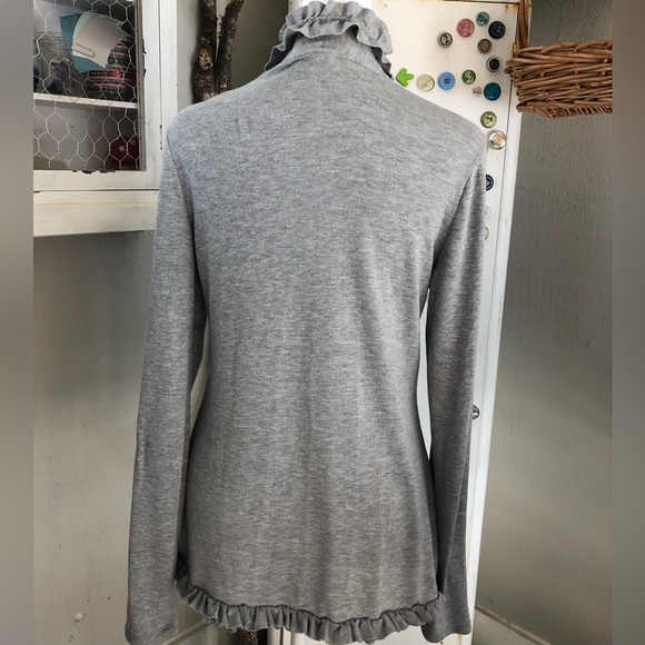 Grey Ruffle Cardigan - Picture 2 of 3